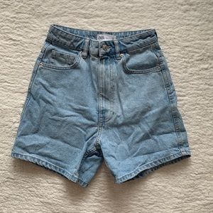 ZARA high waisted denim mom shorts